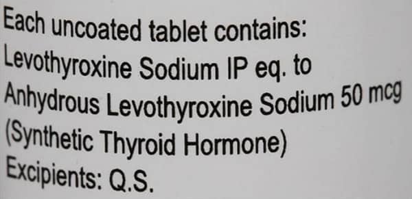 Lethyrox 50mcg Bottle Of 100 Tablets