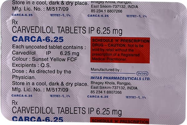 Carca 6.25mg Strip Of 15 Tablets