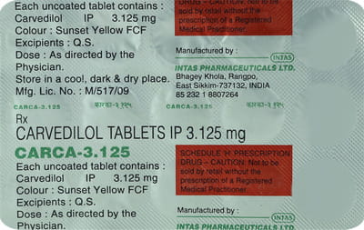 Carca 3.125mg Strip Of 15 Tablets