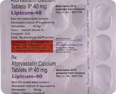 Lipicure 40mg Strip Of 15 Tablets