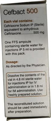 Cefbact 500mg Dry Vial Of 1 Powder For Injection