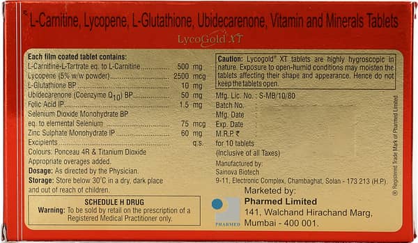 Lycogold Xt Strip Of 10 Tablets