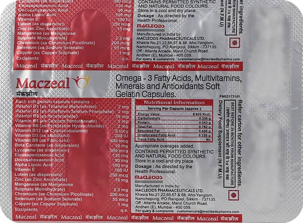 Maczeal Strip Of 10 Softgel Capsules