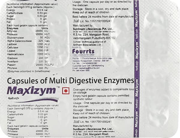 Maxizym Strip Of 10 Capsules