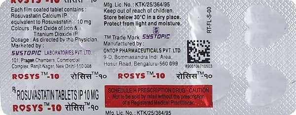 Rosys 10mg Strip Of 10 Tablets