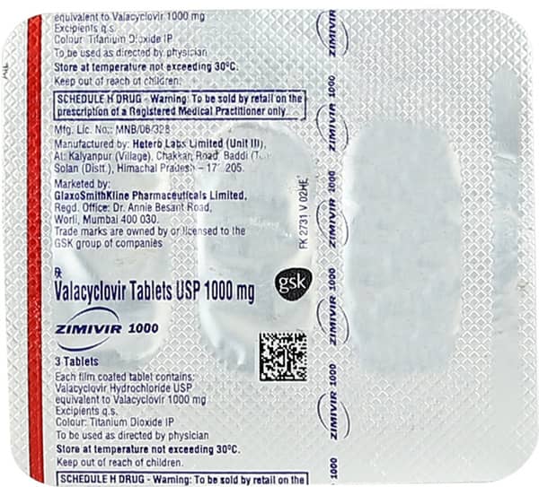 Zimivir 1000mg Strip Of 3 Tablets