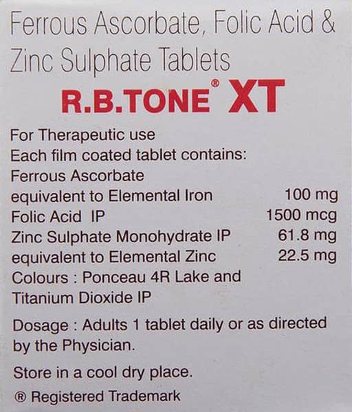 R B Tone Xt Strip Of 10 Tablets