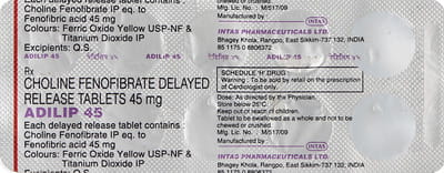 Adilip 45mg Strip Of 10 Tablets