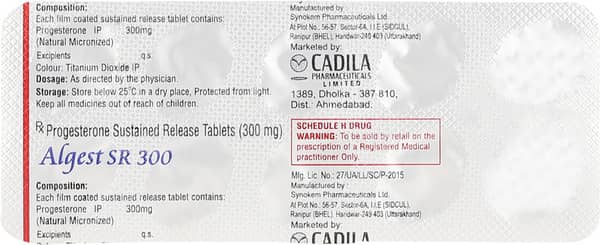 Algest Sr 300mg Strip Of 10 Tablets