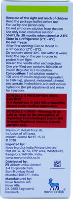 Tresiba Flex Touch 100iu Pre Filled Pen Of 3ml Solution For Injection