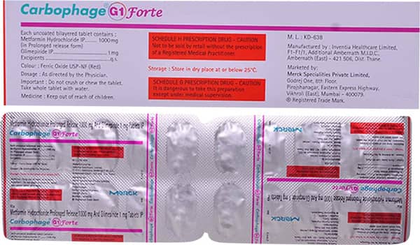 Carbophage G 1Mg Forte Strip Of 10 Tablets