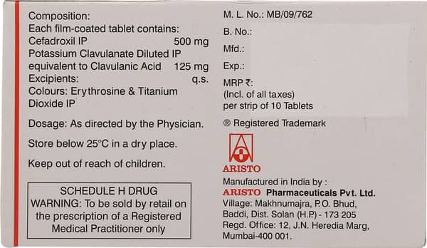 Cefadrox Cv Strip Of 10 Tablets