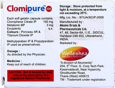 Clomipure 100mg Strip Of 5 Capsules