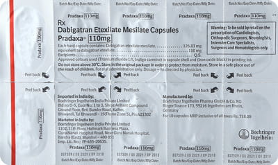 Pradaxa 110mg Strip Of 10 Capsules