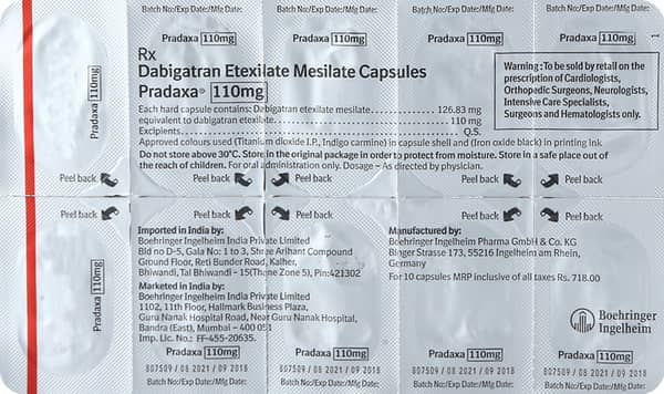 Pradaxa 110mg Strip Of 10 Capsules