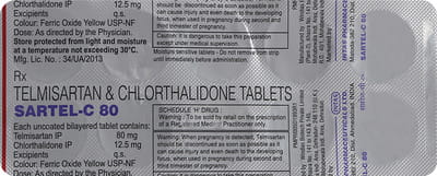 Sartel C 80mg Strip Of 10 Tablets