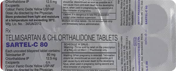 Sartel C 80mg Strip Of 10 Tablets