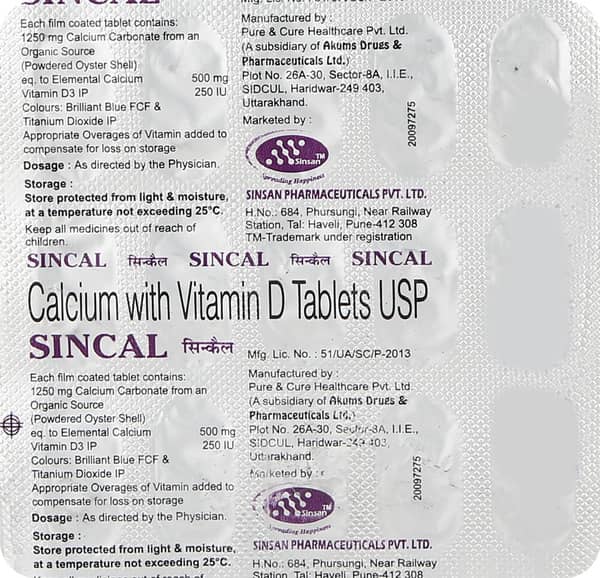 Sincal Strip Of 15 Tablets