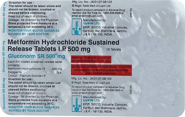 Gluconorm SR 500mg Tablet