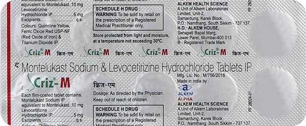 Criz M Strip Of 10 Tablets