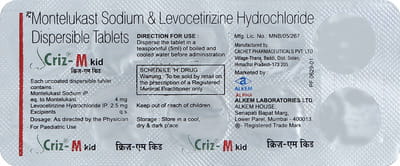 Criz M Kid Strip Of 10 Tablets