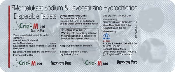 Criz M Kid Strip Of 10 Tablets