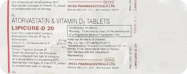 Lipicure D 20mg Strip Of 10 Tablets