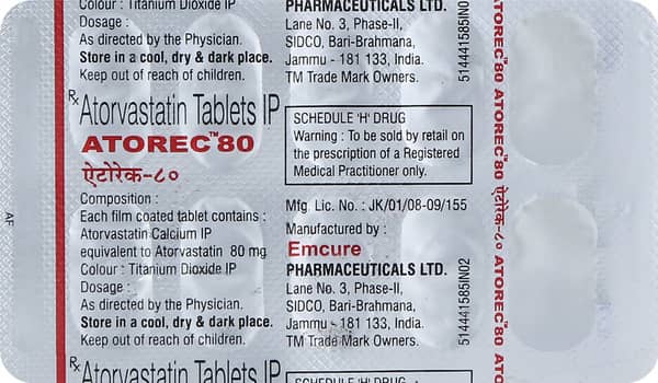 Atorec 80mg Tablet