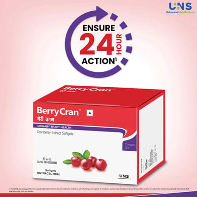 Berrycran Cranberry Extract For Urinary Tract Health Strip Of 10 Softgels