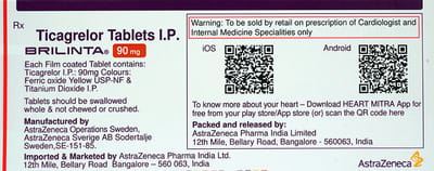 Brilinta 90mg Strip Of 14 Tablets