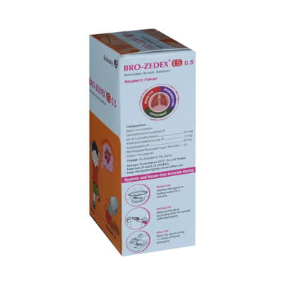 Bro Zedex Ls 0.5mg Raspberry Flavour Bottle Of 60ml Expectorant