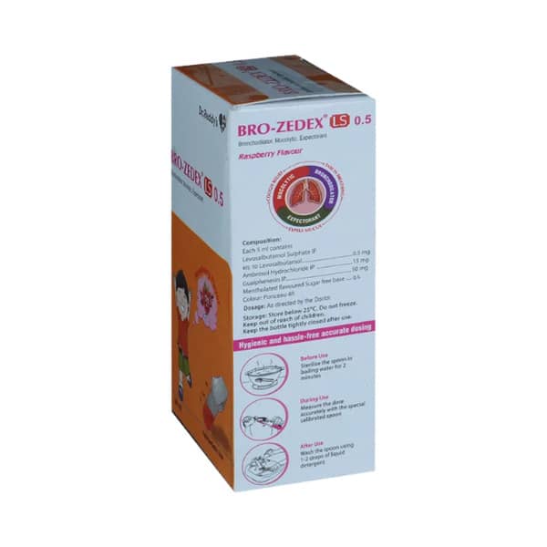 Bro Zedex Ls 0.5mg Raspberry Flavour Bottle Of 60ml Expectorant