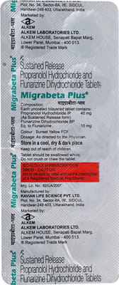 Migrabeta Plus Strip Of 10 Tablets