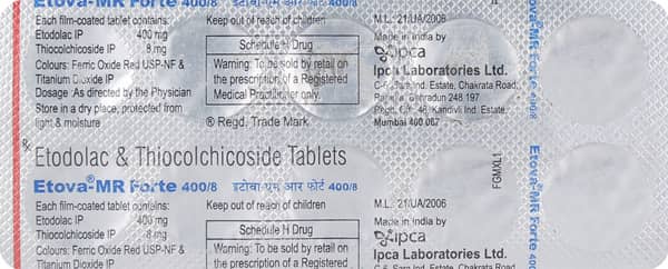 Etova Mr Forte 400/8mg Strip Of 10 Tablets