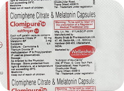 Clomipure 50mg Strip Of 5 Softgel Capsules