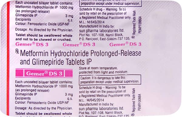 Gemer Ds 3mg Strip Of 10 Tablets