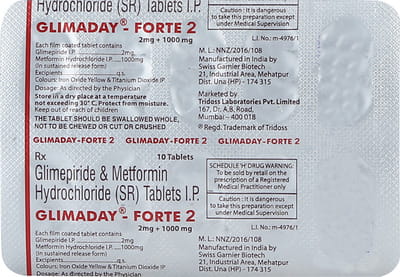 Glimaday Forte 2mg Strip Of 10 Tablets