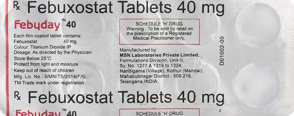 Febuday 40mg Strip Of 10 Tablets