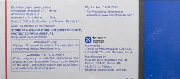 Olmetor Am 40mg Strip Of 10 Tablets