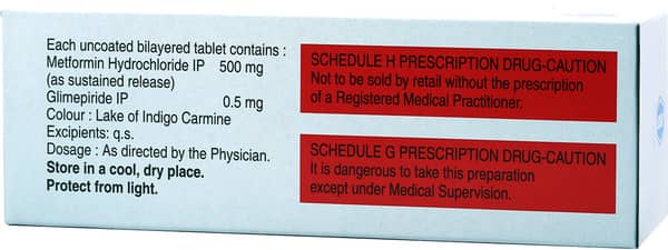 ग्लैकोमेट जि पि 0.5 टैबलेट