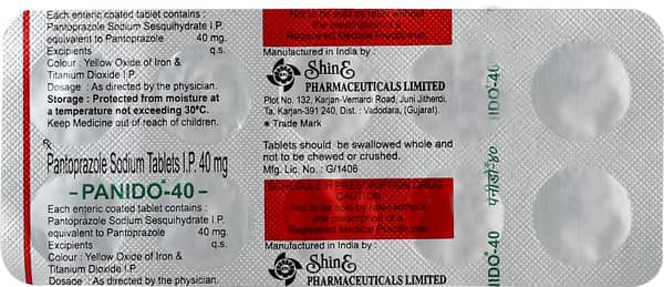Panido 40mg Strip Of 10 Tablets