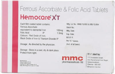 Hemocare Xt Strip Of 10 Tablets