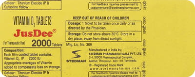 Jusdee 2000 Strip Of 10 Tablets