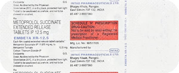 Embeta Xr 12.5mg Strip Of 10 Tablets