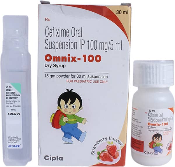 Omnix 100mg Strawberry Flavour Bottle Of 30ml Dry Syrup