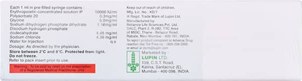 Epocept 10000iu Pre Filled Syringe Of 1ml Injection