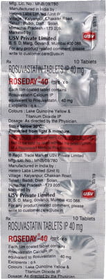 Roseday 40mg Strip Of 10 Tablets