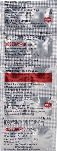 Roseday 40mg Strip Of 10 Tablets