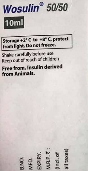 Wosulin 50/50 40iu Injection Vail 10ml