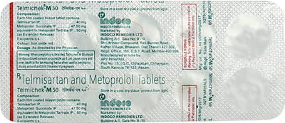 Telmichek M 50mg Strip Of 10 Tablets
